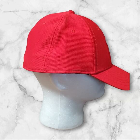 Under Armour Unisex Blitzing 3 Baseball Cap Hat Red XL XXL Fitted Curved Brim - Picture 3 of 11